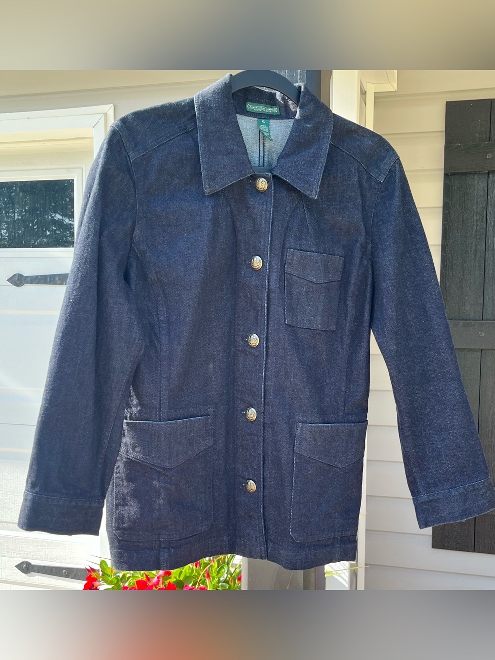 Vintage Lauren Ralph Lauren Navy Denim Chore Barn Jacket XL Like New Y2K